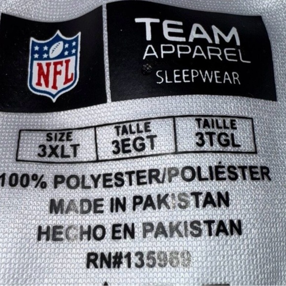 3XLT Pittsburgh Steelers Team Apparel NFL White Sleepwear - Picture 6 of 7